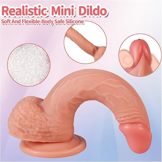 🍆 6.3″ Realistic Thin Dildo — perfect for beginners ✨ Soft & Skinny for gentle comfort..