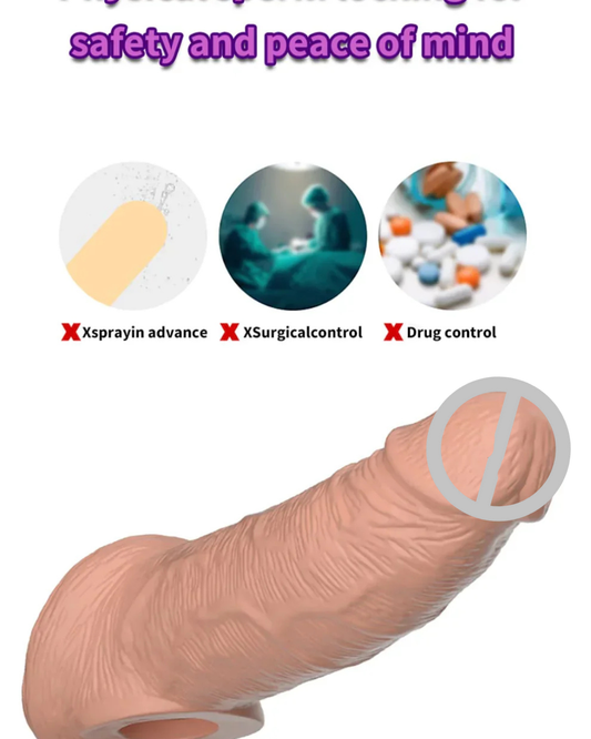 🛡️ Threaded Mace Condom 🔒 Male  Lock Ring 💎 Crystal Sleeve – number 7