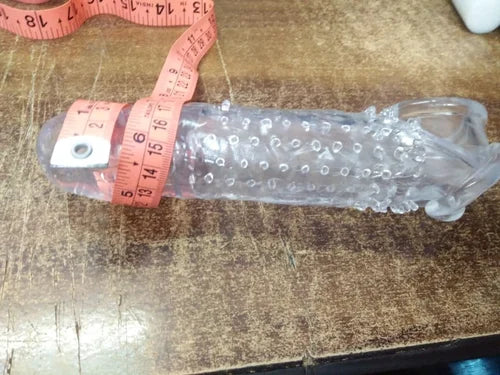 8 inch Transparent Dotted Dragon Silicone Reusable Condom for Men