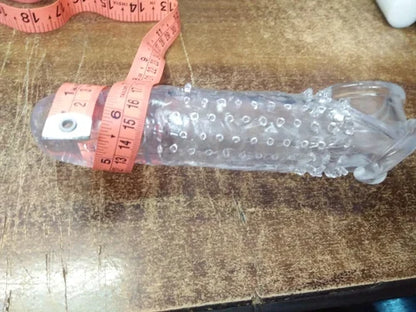 8 inch Transparent Dotted Dragon Silicone Reusable Condom for Men