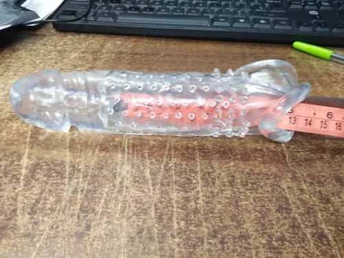 8 inch Transparent Dotted Dragon Silicone Reusable Condom for Men